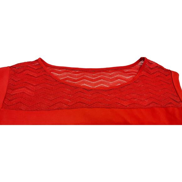 NEW YORK & CO. STRETCH SLEEVELESS BLOUSE, WOMENS, L, ORANGE, PULL-ON, ROUND NECK - Picture 2 of 9